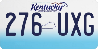 KY license plate 276UXG