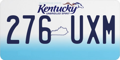 KY license plate 276UXM