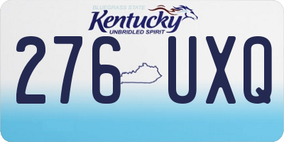 KY license plate 276UXQ