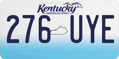 KY license plate 276UYE