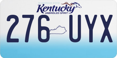 KY license plate 276UYX