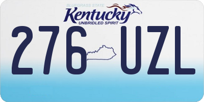 KY license plate 276UZL