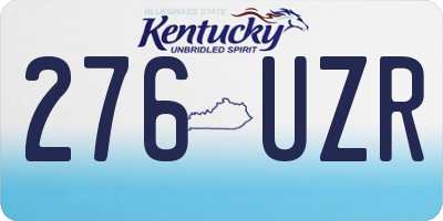 KY license plate 276UZR
