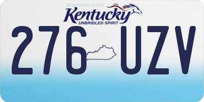KY license plate 276UZV