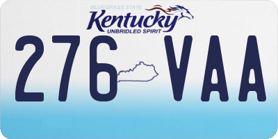 KY license plate 276VAA