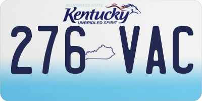 KY license plate 276VAC