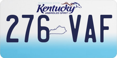 KY license plate 276VAF
