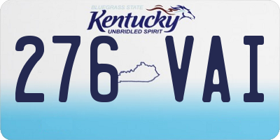 KY license plate 276VAI