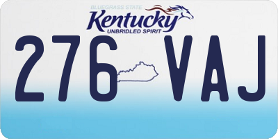 KY license plate 276VAJ
