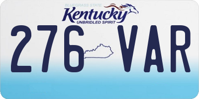 KY license plate 276VAR