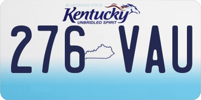 KY license plate 276VAU