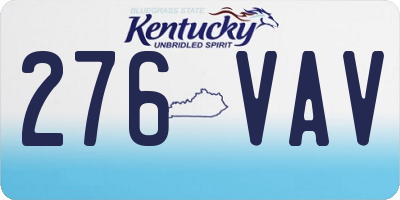 KY license plate 276VAV