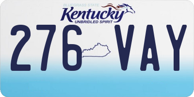 KY license plate 276VAY