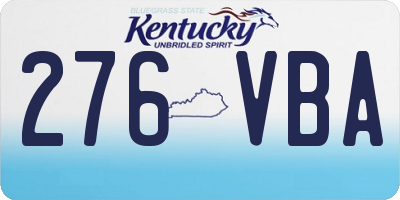 KY license plate 276VBA