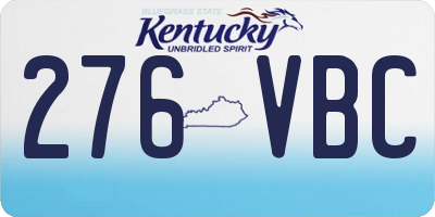 KY license plate 276VBC