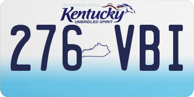 KY license plate 276VBI