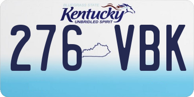 KY license plate 276VBK