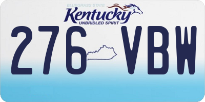 KY license plate 276VBW