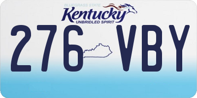 KY license plate 276VBY