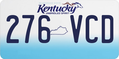 KY license plate 276VCD