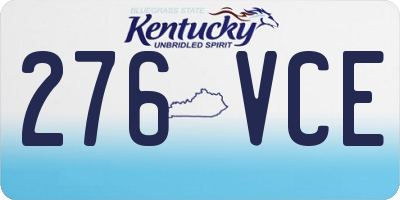 KY license plate 276VCE