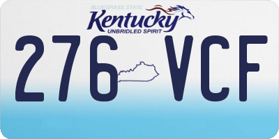 KY license plate 276VCF