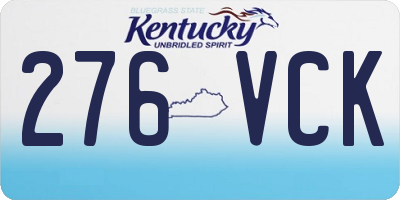 KY license plate 276VCK