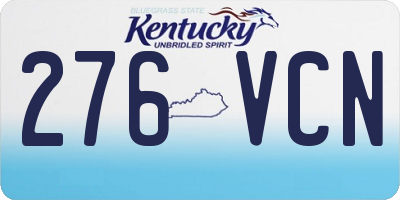 KY license plate 276VCN