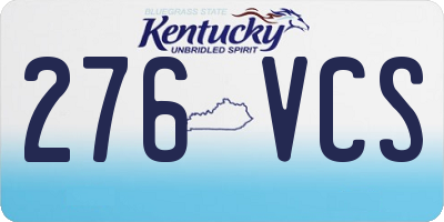 KY license plate 276VCS