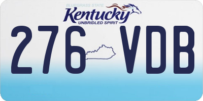 KY license plate 276VDB