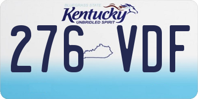 KY license plate 276VDF
