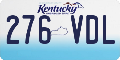 KY license plate 276VDL