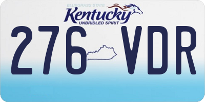 KY license plate 276VDR