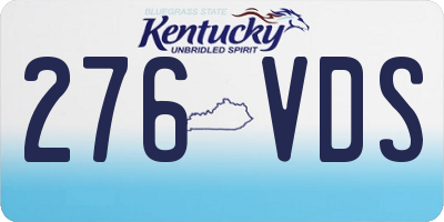 KY license plate 276VDS