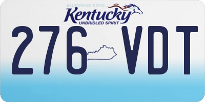 KY license plate 276VDT