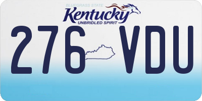 KY license plate 276VDU