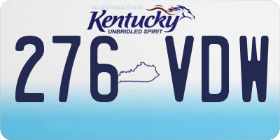 KY license plate 276VDW