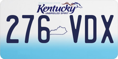 KY license plate 276VDX