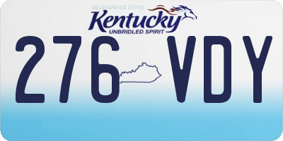 KY license plate 276VDY