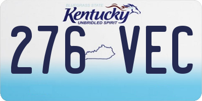 KY license plate 276VEC