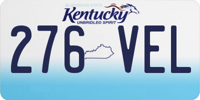 KY license plate 276VEL