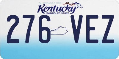 KY license plate 276VEZ