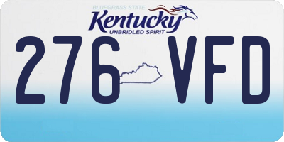 KY license plate 276VFD