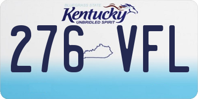 KY license plate 276VFL