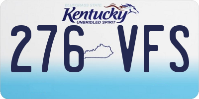 KY license plate 276VFS