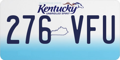 KY license plate 276VFU