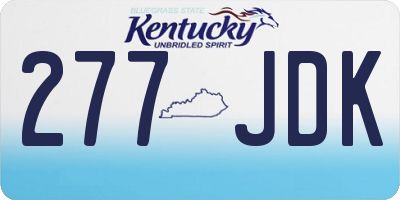 KY license plate 277JDK