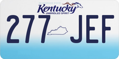KY license plate 277JEF