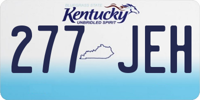 KY license plate 277JEH