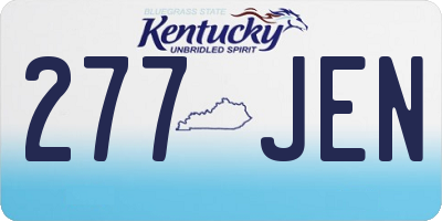 KY license plate 277JEN
